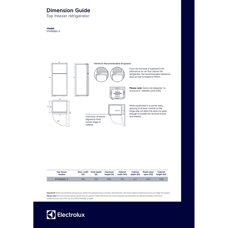 Electrolux 700 Series 503 Litres 1 Star Frost Free Double Door Refrigerator with AI AutoSense (ETM5002C-B, Matt Charcoal Black)