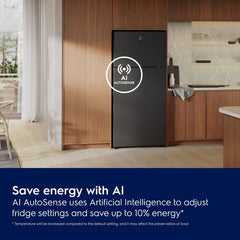 Electrolux 700 Series 503 Litres 1 Star Frost Free Double Door Refrigerator with AI AutoSense (ETM5002C-B, Matt Charcoal Black)
