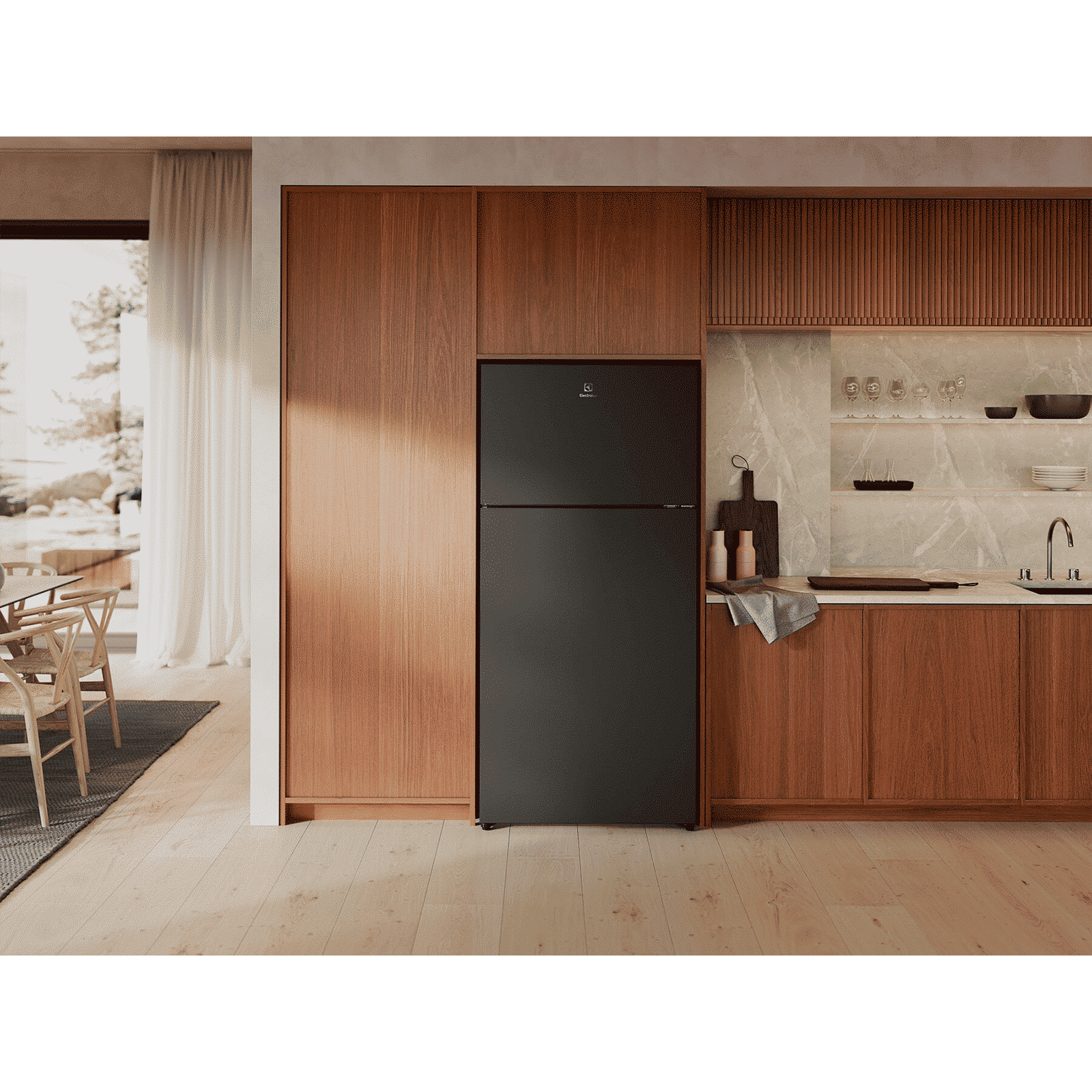 Electrolux 700 Series 503 Litres 1 Star Frost Free Double Door Refrigerator with AI AutoSense (ETM5002C-B, Matt Charcoal Black)