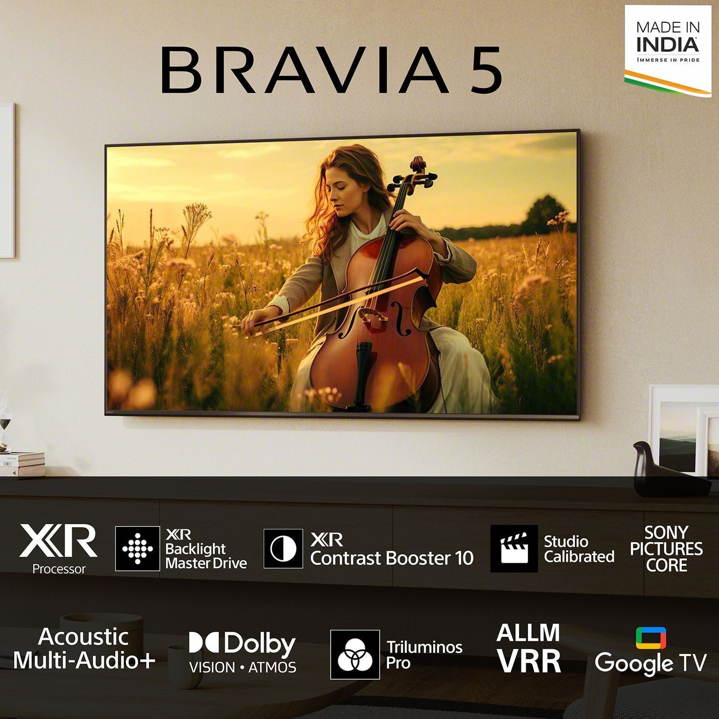 SONY BRAVIA 5 248.9 cm (98 inch) Mini LED 4K Ultra HD Smart Google TV with Dolby Vision & Dolby Atmos (2025 model)