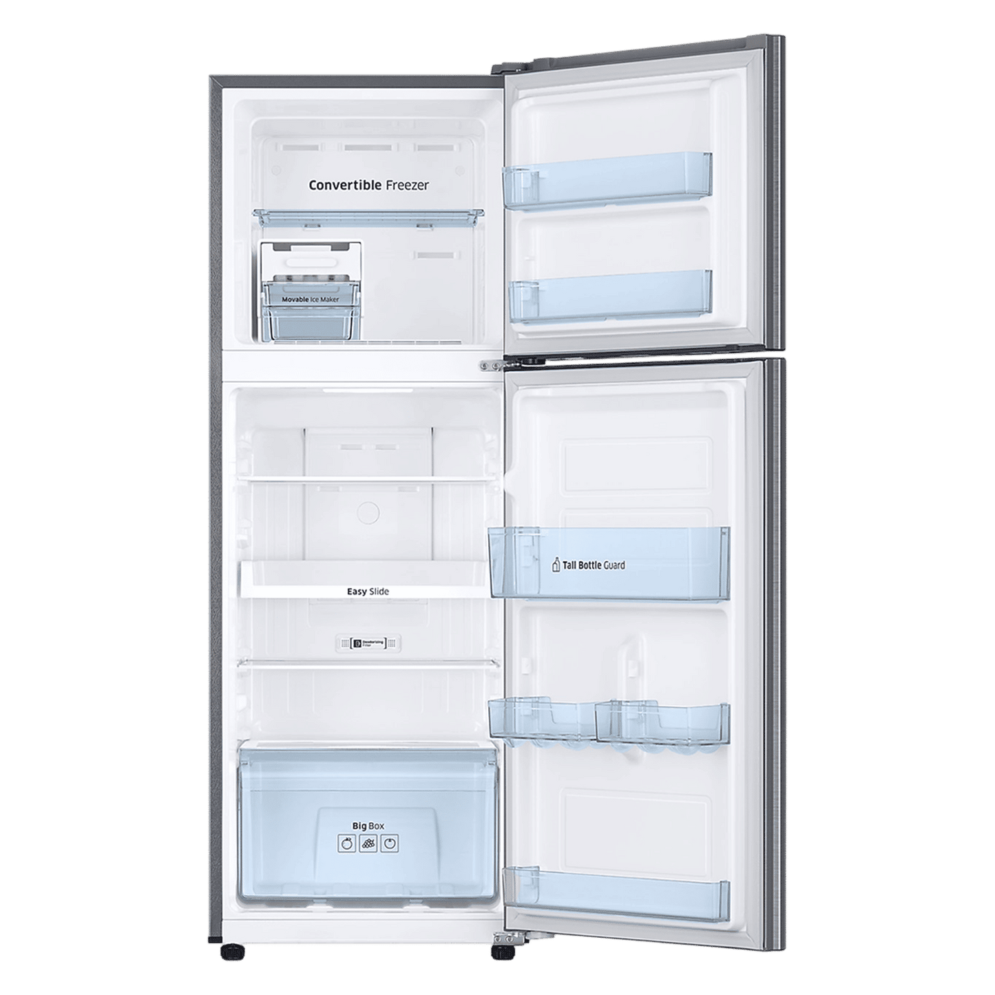 SAMSUNG 236 Litres 2 Star Frost Free Double Door Convertible Refrigerator with Convertible Freezer (RT28C3732S8/HL, Elegant Inox)