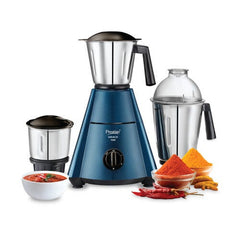 Prestige 750 Watts Grace Mixer Grinder with 3 Stainless Steel Jars|3 Super Efficient Blades|Sturdy Handles|Dome Shaped Lid|Blue & Black