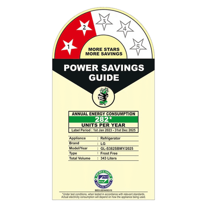 LG 343 Litres 2 Star Frost Free Double Door Convertible Refrigerator with Smart Diagnosis (GL-S382SBMY, Black Mirror)