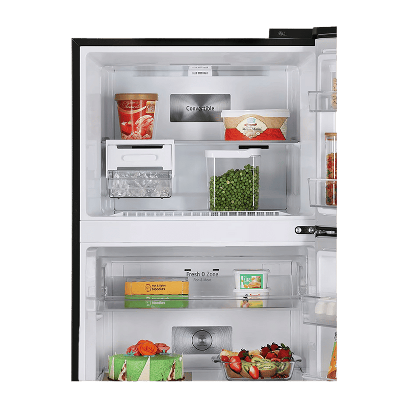LG 398 Litres 2 Star Frost Free Double Door Convertible Refrigerator with Smart Diagnosis (GL-S422SBMY, Black Mirror)