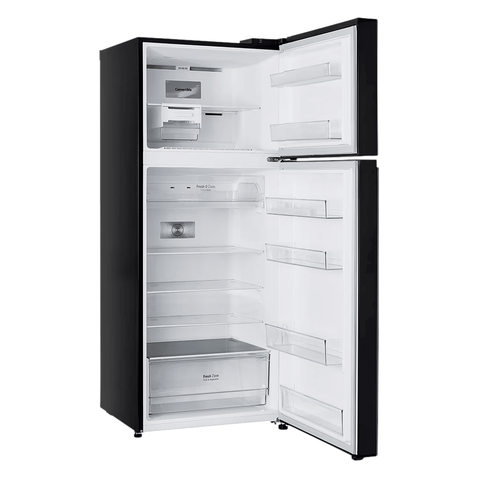 LG 398 Litres 2 Star Frost Free Double Door Convertible Refrigerator with Smart Diagnosis (GL-S422SBMY, Black Mirror)