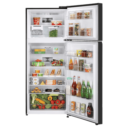 LG 398 Litres 2 Star Frost Free Double Door Convertible Refrigerator with Smart Diagnosis (GL-S422SBMY, Black Mirror)