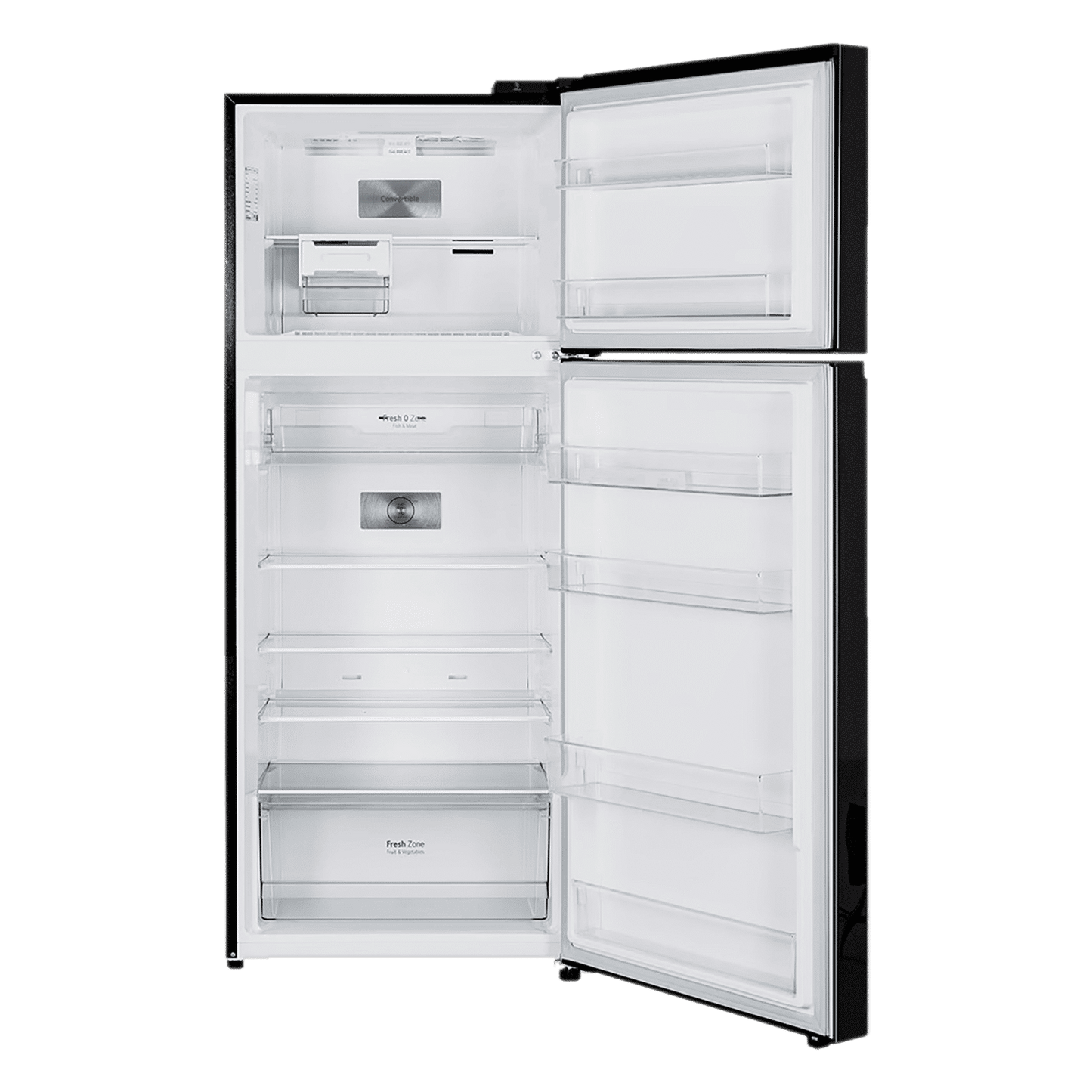 LG 398 Litres 2 Star Frost Free Double Door Convertible Refrigerator with Smart Diagnosis (GL-S422SBMY, Black Mirror)