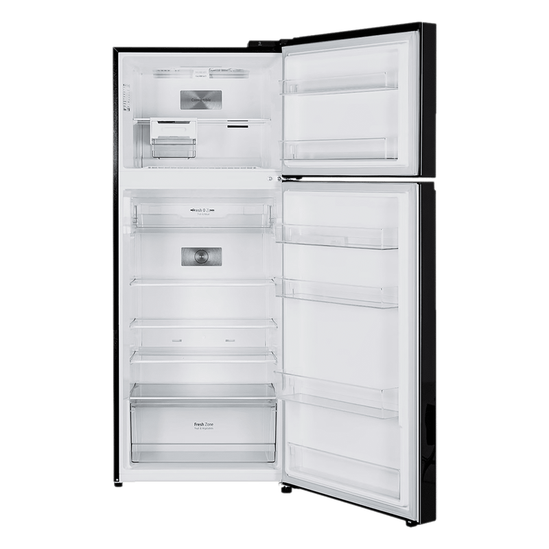 LG 398 Litres 2 Star Frost Free Double Door Convertible Refrigerator with Smart Diagnosis (GL-S422SBMY, Black Mirror)