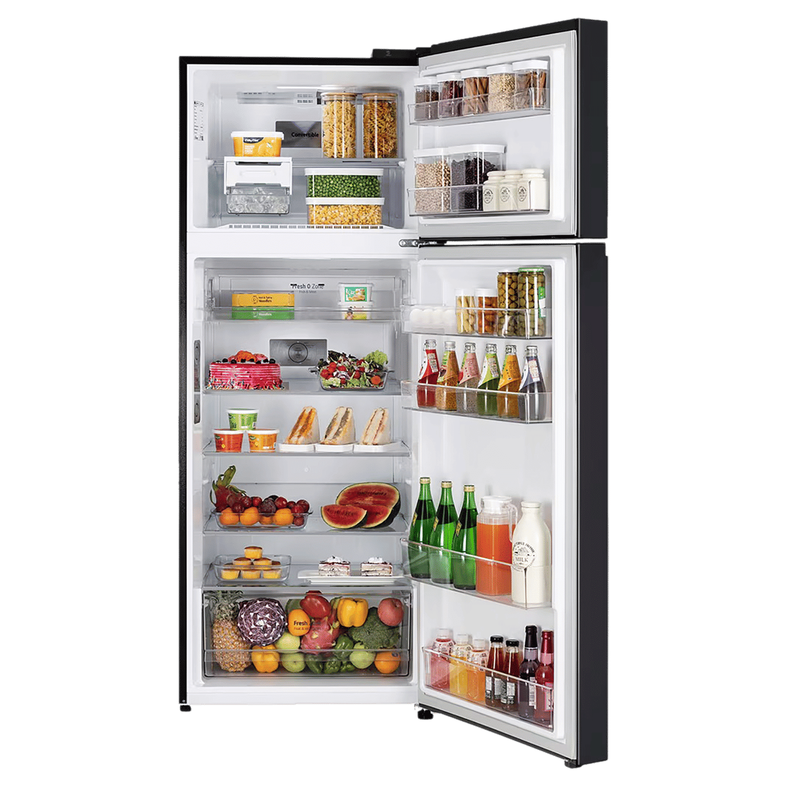 LG 466 Litres 2 Star Frost Free Double Door Convertible Refrigerator with Smart Diagnosis (GL-T492EBMY, Black Mirror)