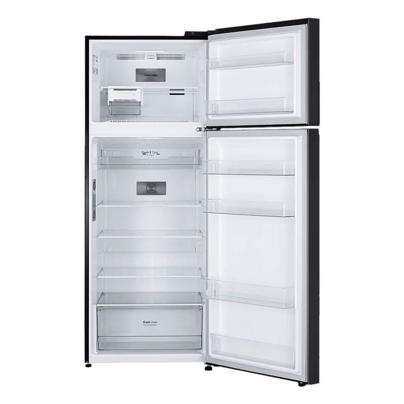 LG 466 Litres 2 Star Frost Free Double Door Convertible Refrigerator with Smart Diagnosis (GL-T492EBMY, Black Mirror)