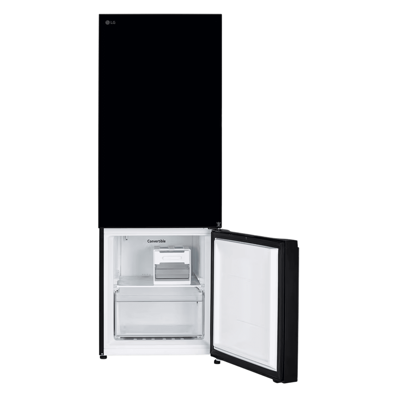 LG 340 Litres 3 Star Frost Free Double Door Bottom Mount Convertible Refrigerator with Smart Diagnosis (GL-B382EBMX, Black Mirror)