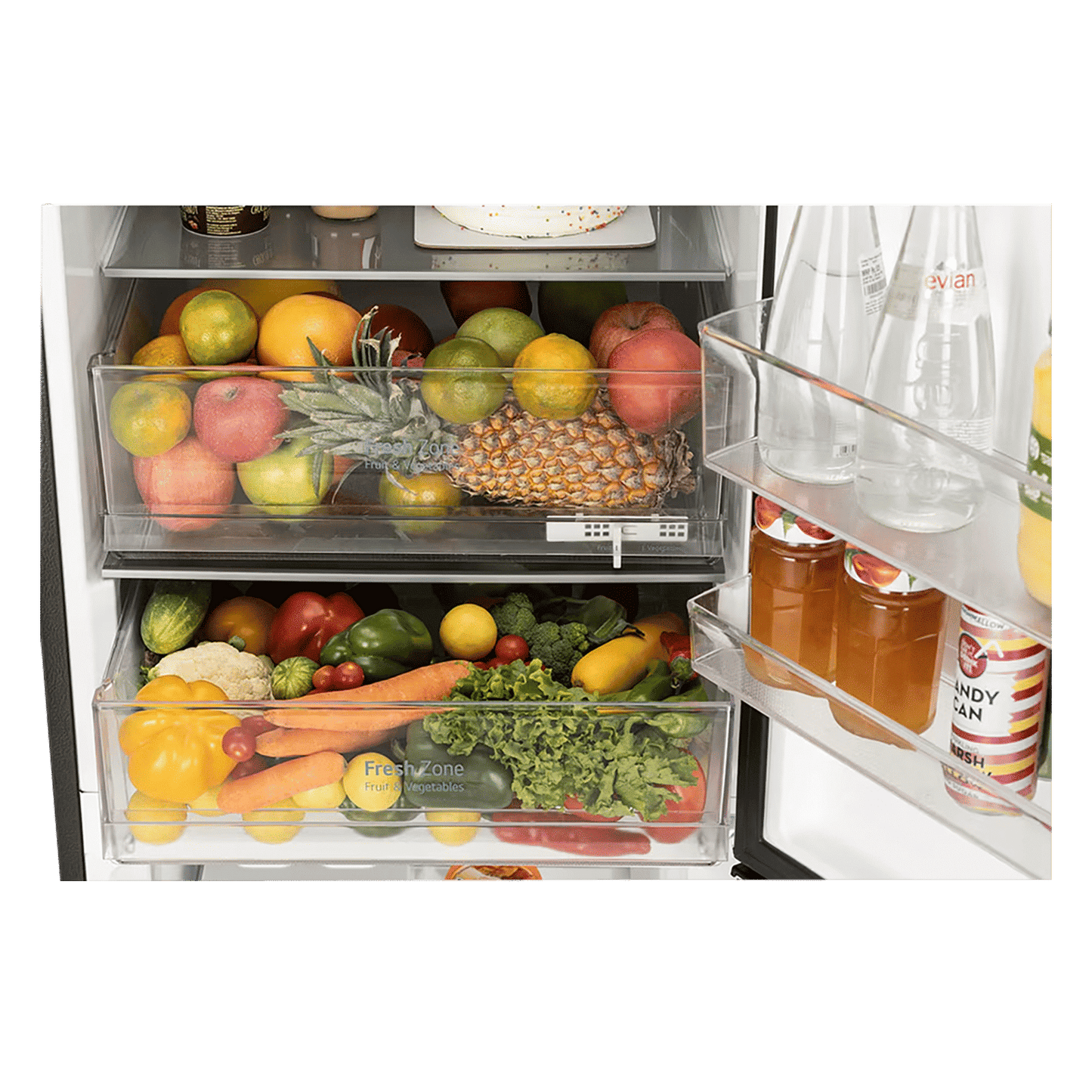 LG 340 Litres 3 Star Frost Free Double Door Bottom Mount Convertible Refrigerator with Smart Diagnosis (GL-B382EBMX, Black Mirror)