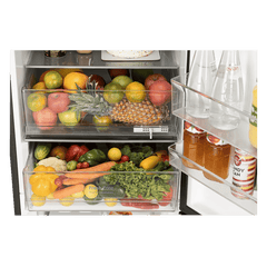 LG 340 Litres 3 Star Frost Free Double Door Bottom Mount Convertible Refrigerator with Smart Diagnosis (GL-B382EBMX, Black Mirror)