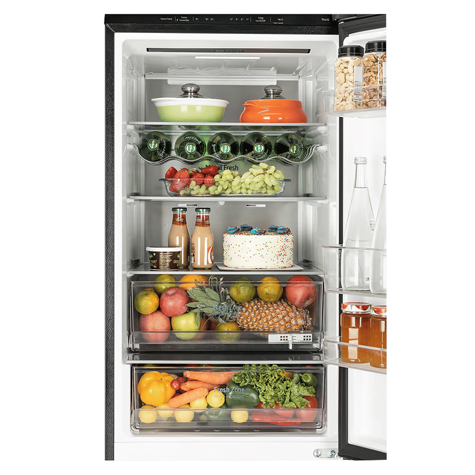 LG 340 Litres 3 Star Frost Free Double Door Bottom Mount Convertible Refrigerator with Smart Diagnosis (GL-B382EBMX, Black Mirror)
