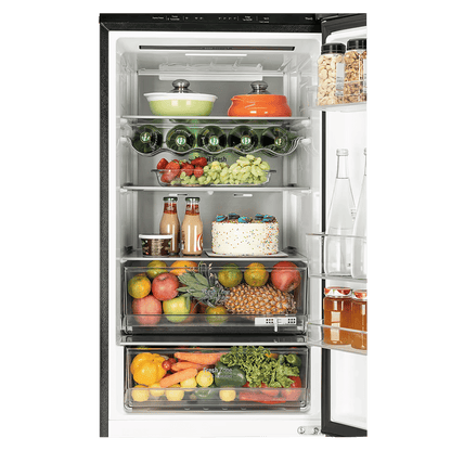 LG 340 Litres 3 Star Frost Free Double Door Bottom Mount Convertible Refrigerator with Smart Diagnosis (GL-B382EBMX, Black Mirror)