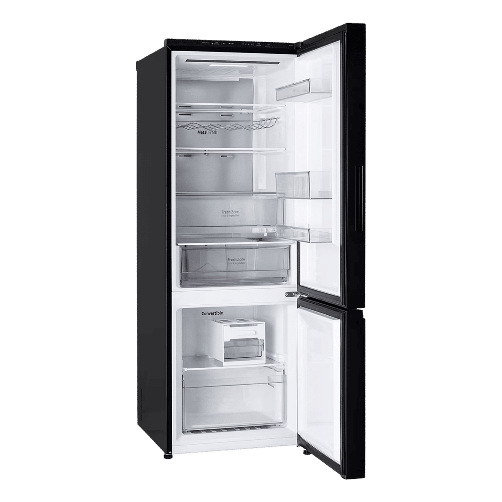 LG 340 Litres 3 Star Frost Free Double Door Bottom Mount Convertible Refrigerator with Smart Diagnosis (GL-B382EBMX, Black Mirror)