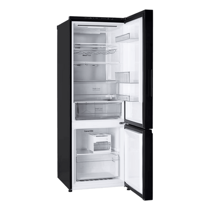 LG 340 Litres 3 Star Frost Free Double Door Bottom Mount Convertible Refrigerator with Smart Diagnosis (GL-B382EBMX, Black Mirror)