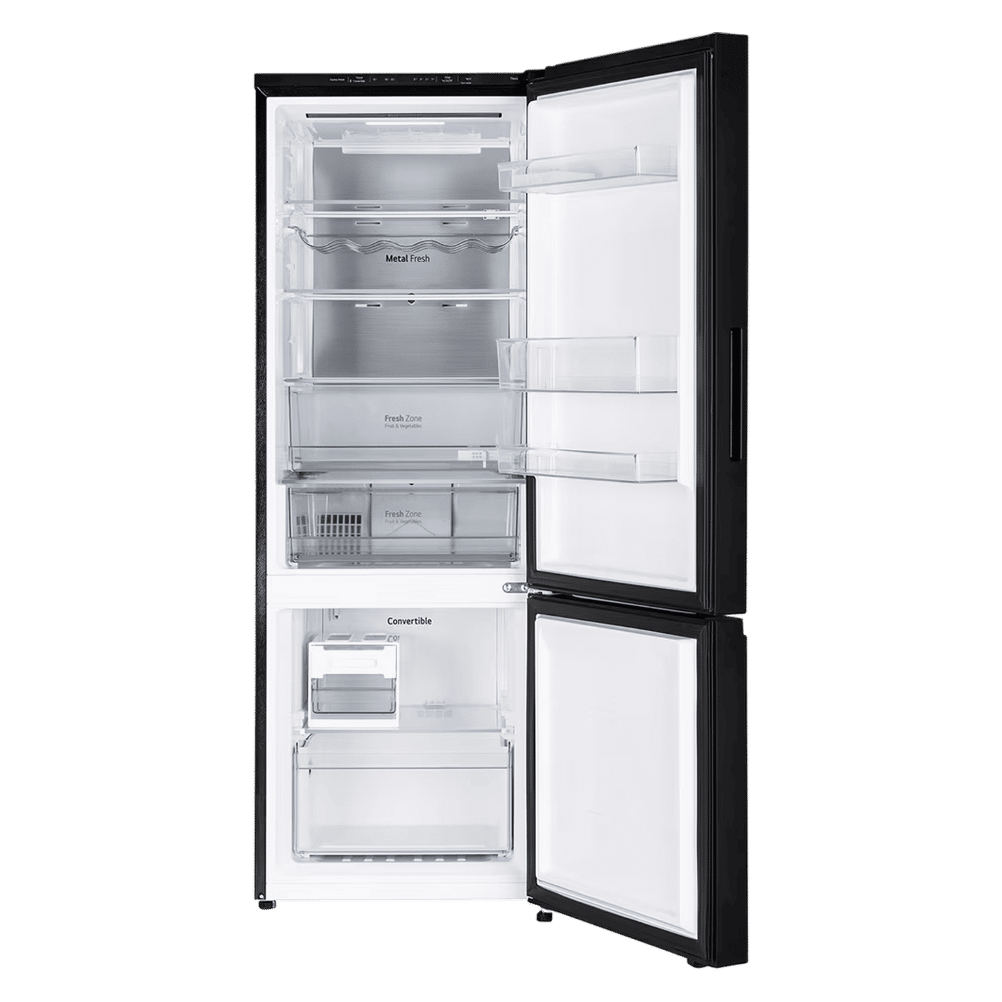 LG 340 Litres 3 Star Frost Free Double Door Bottom Mount Convertible Refrigerator with Smart Diagnosis (GL-B382EBMX, Black Mirror)