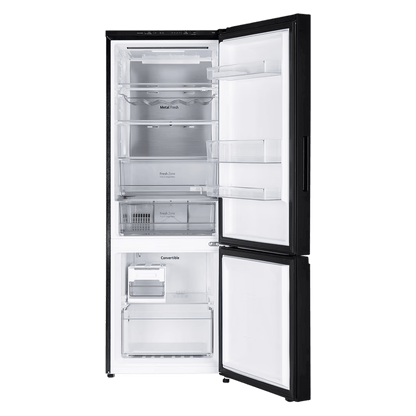 LG 340 Litres 3 Star Frost Free Double Door Bottom Mount Convertible Refrigerator with Smart Diagnosis (GL-B382EBMX, Black Mirror)