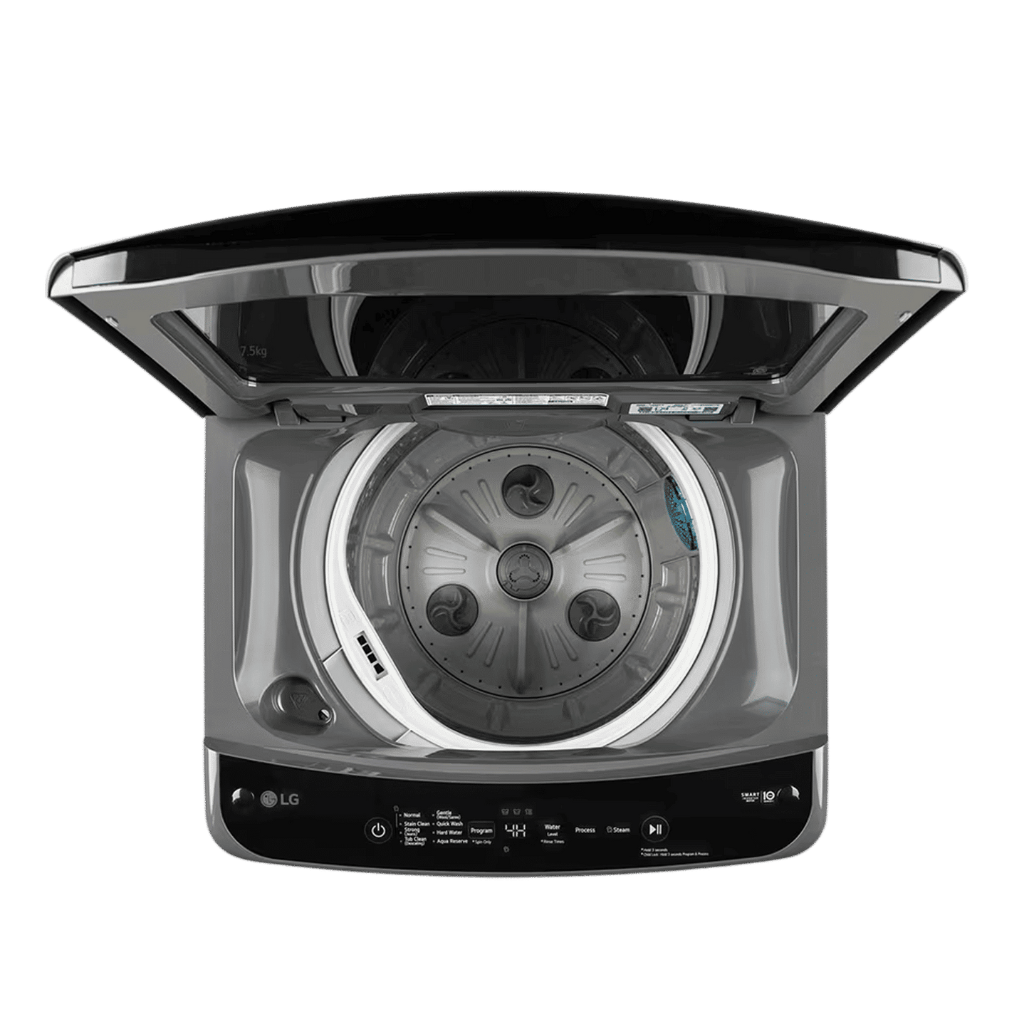 LG 7.5 kg 5 Star Inverter Fully Automatic Top Load Washing Machine (T75VBMB1S.ABMQEIL, In-Built Heater, Middle Black)