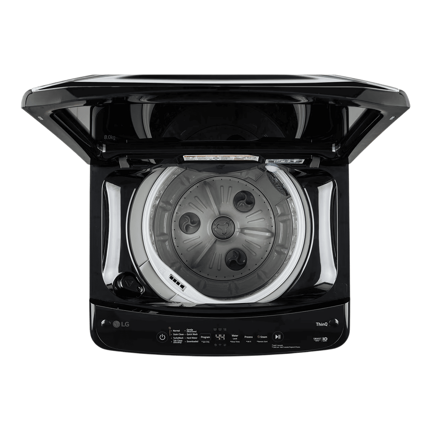 LG 8 kg 5 Star Wi-Fi Inverter Fully Automatic Top Load Washing Machine (T80V4OB1S.ANBQEIL, In-Built Heater, Onyx Black)