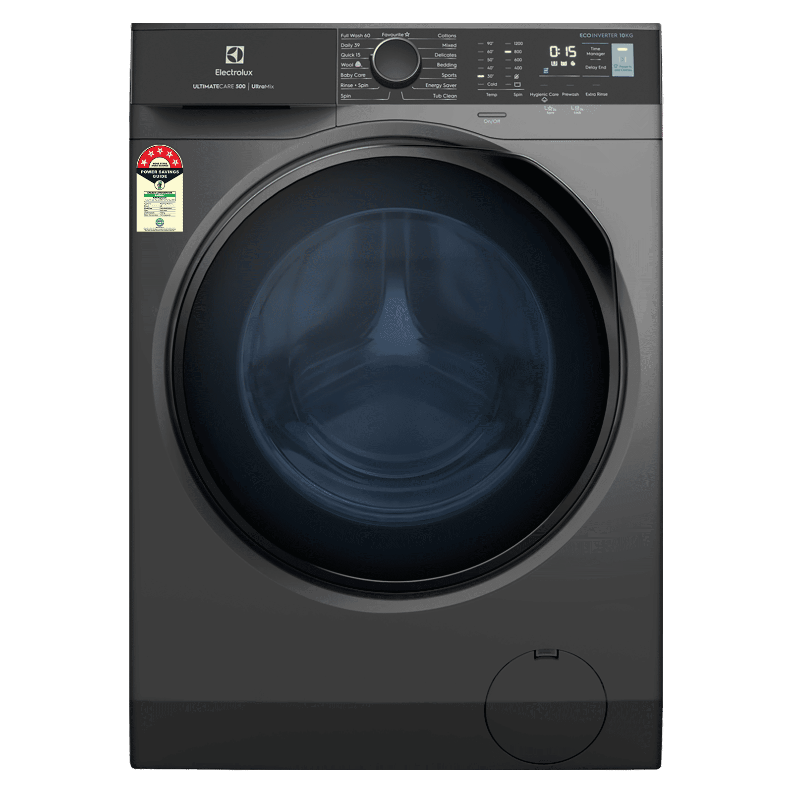 Electrolux 10 kg 5 Star Inverter Fully Automatic Front Load Washing Machine (UltimateCare 500, EWF1024R5SB, Woolmark Approved Cycle, Dark Silver)