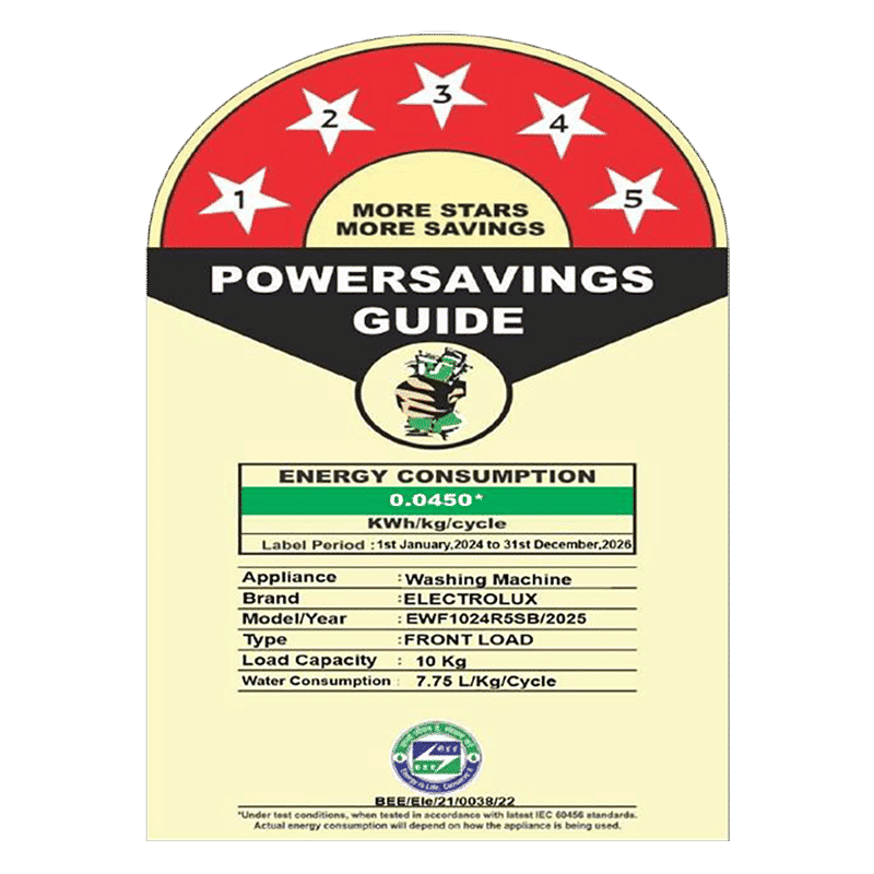 Electrolux 10 kg 5 Star Inverter Fully Automatic Front Load Washing Machine (UltimateCare 500, EWF1024R5SB, Woolmark Approved Cycle, Dark Silver)