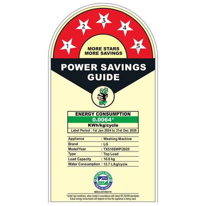 LG 10 kg 5 Star Wi-Fi Inverter Fully Automatic Top Load Washing Machine (TX Series, TX510SWP.APBQEIL, AI Direct Drive, Platinum Black)