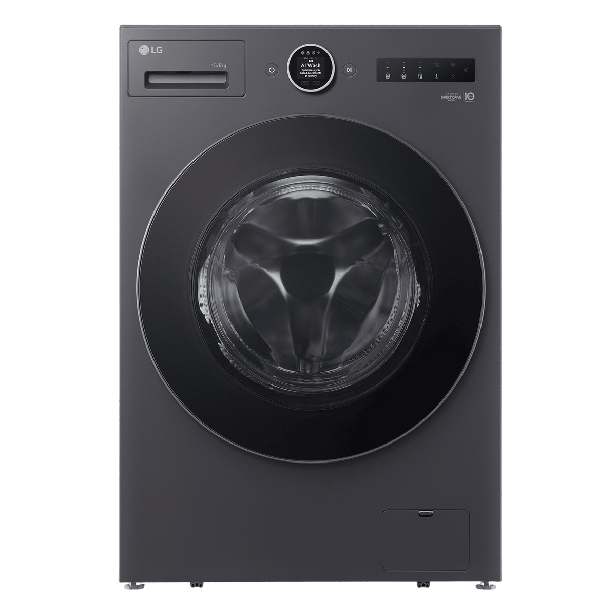 LG 15/8 kg Wi-Fi Inverter Fully Automatic Front Load Washing Machine (VX Series, FDX91508A9E.AEGQEIL, AI Direct Drive 2.0, Essence Graphite)-1