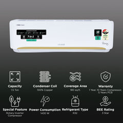 Croma 7 in 1 Convertible 1.5 Ton 3 Star Inverter Split AC CRLA018IND342404