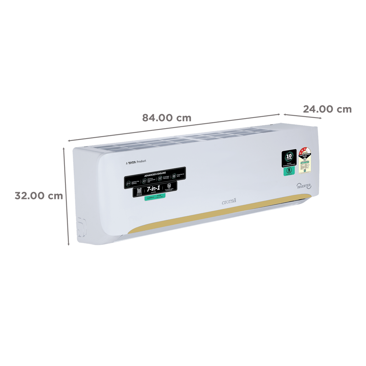 Croma 7 in 1 Convertible 1.5 Ton 3 Star Inverter Split AC CRLA018IND342404