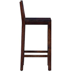 Solid Wooden Bar Chair | Hotel Bar Counter Chair | Cafe Bar Chair in Provincial Light Walnut Finish