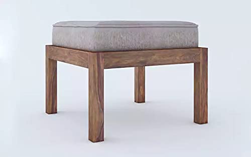 Vesta Beige 4 Stool Coffee Table Teak in Wooden Center Coffee Table with 4 Stools for Living Room | 4 Seater Ce