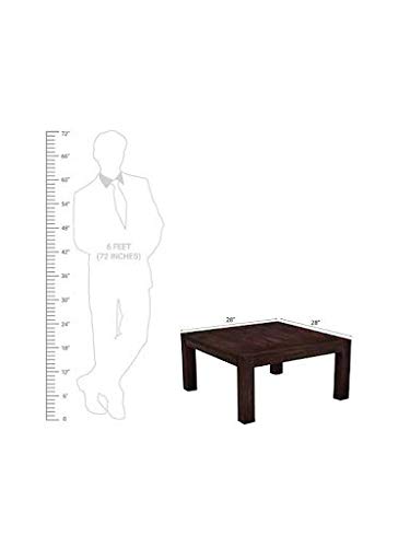 SHEESHAM Wood Coffee Table | 28X28 INCH TOP | Dark Walnut