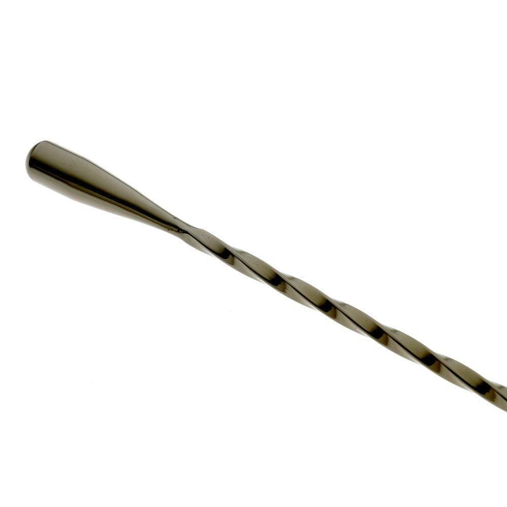 Dynore Stainless Steel Black Matt Teardrop Twisted Design Bar Spoon/Stirrer/Mixing Spoon