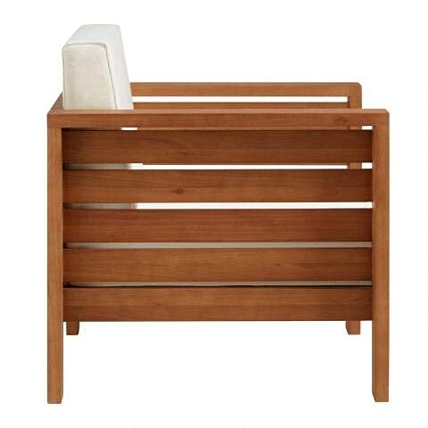 Solid Rosewood Sheesham Teak Finish Wooden 1 Seater Single Sofa (Natural Teak)