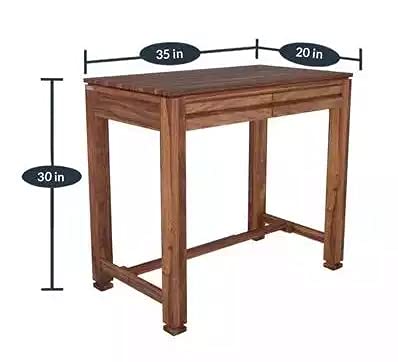 Solid Sheesham Wood Study and Writing Tables for Offices and Home with 2 Drawer Walnut