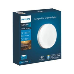 Philips12W Rd Metal FullGlow LED Surface Light (WW) 582303