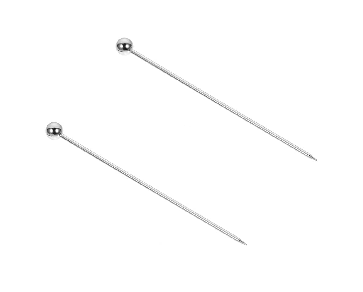 Dynore Stainless Steel 2 Pcs Cocktail Picks Fruit Stick Toothpicks for Cocktails Barbecue Snacks and Fruit Cojines