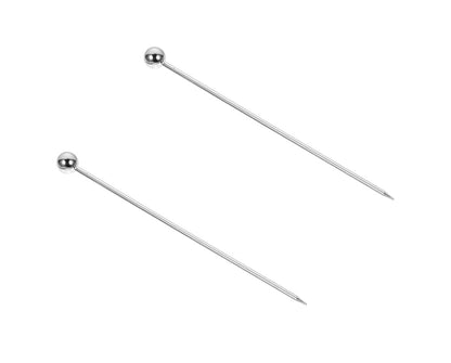 Dynore Stainless Steel 2 Pcs Cocktail Picks Fruit Stick Toothpicks for Cocktails Barbecue Snacks and Fruit Cojines