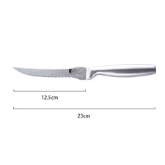 BERGNER Argent Stainless Steel 12.5 cm (5") Tomato Knife for Kitchen or Restaurant, Knife for Multipurpose Use, Hollow Handle with Superior Strength for Grip, Damascus Design