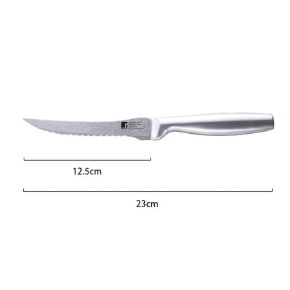 BERGNER Argent Stainless Steel 12.5 cm (5") Tomato Knife for Kitchen or Restaurant, Knife for Multipurpose Use, Hollow Handle with Superior Strength for Grip, Damascus Design