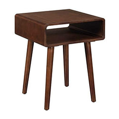 Bedside end Table Open Shelf | Sofa Side Table | Bedroom Table | Tall End Table | Rosewood | Color Black (Brown