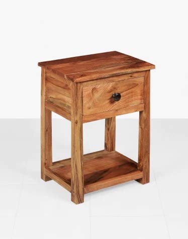 Bedside Table 1 Drawer 2 Tier |Side Table | End Table | Nightstand | Indian Teak Color Table