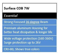 Philips Metal Led Surface Cob (Warm White, 7W)