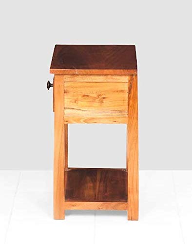 Bedside Table 1 Drawer 2 Tier |Side Table | End Table | Nightstand | Indian Teak Color Table