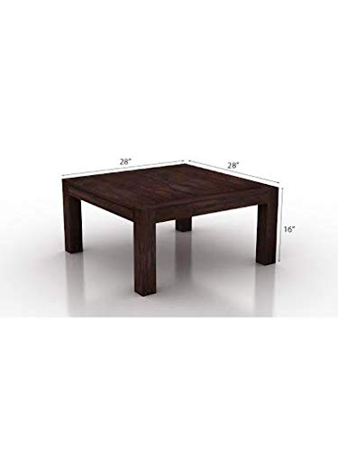 SHEESHAM Wood Coffee Table | 28X28 INCH TOP | Dark Walnut