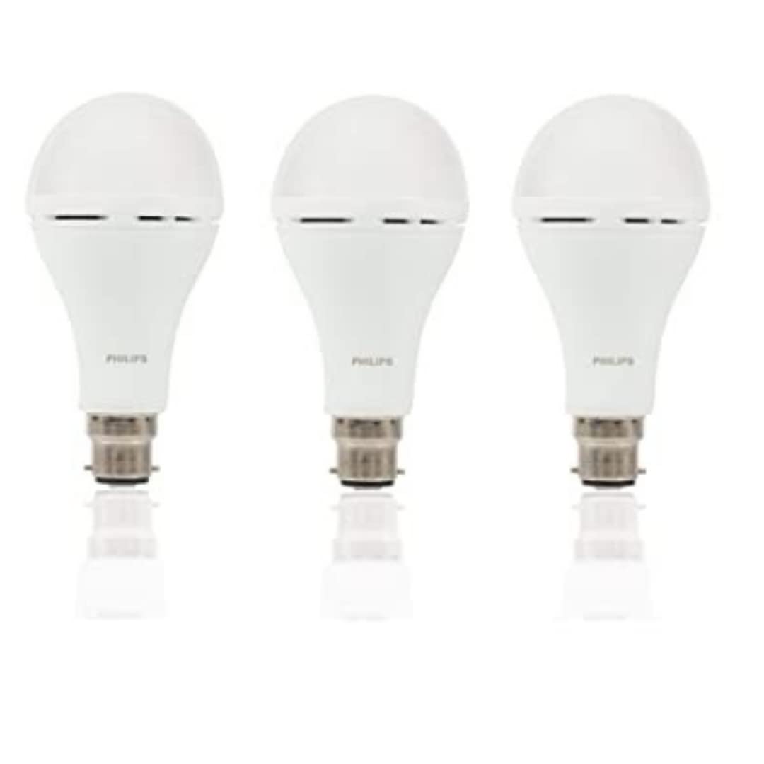 Philips Inverter Bulb 12-12-9 Watt Combo Rechargeable Emergency LED Bulb for Home, Cool Daylight (Pack of 3)
