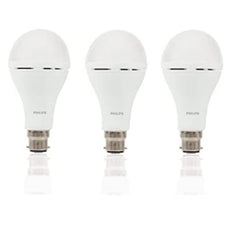 Philips Inverter Bulb 12-12-9 Watt Combo Rechargeable Emergency LED Bulb for Home, Cool Daylight (Pack of 3)