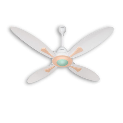USHA New Bloom Series Dahlia (Inspired by Dahlia) 4-Blade BLDC Ceiling Fan with Bi-Directional Feature | Sleep/Boost/Timer Modes | RF Remote | Dust-Resistant | Whisper-Quiet (White & Misty Rose)
